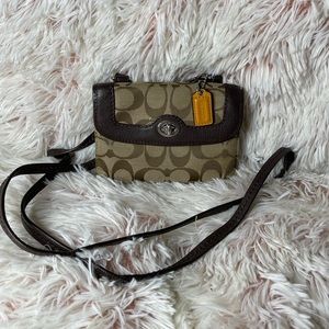 Coach Turn Lock Wallet with Strap